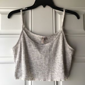 Heather gray ribbed ASOS cropped cami